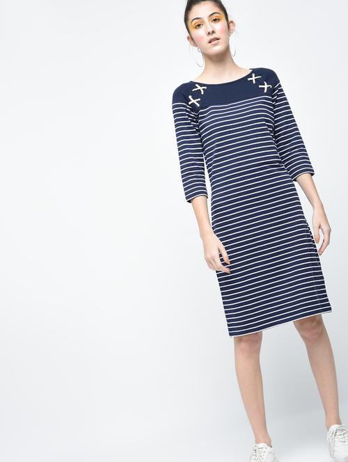 navy blue striped dress - 15136247 - Very Small Image - 1