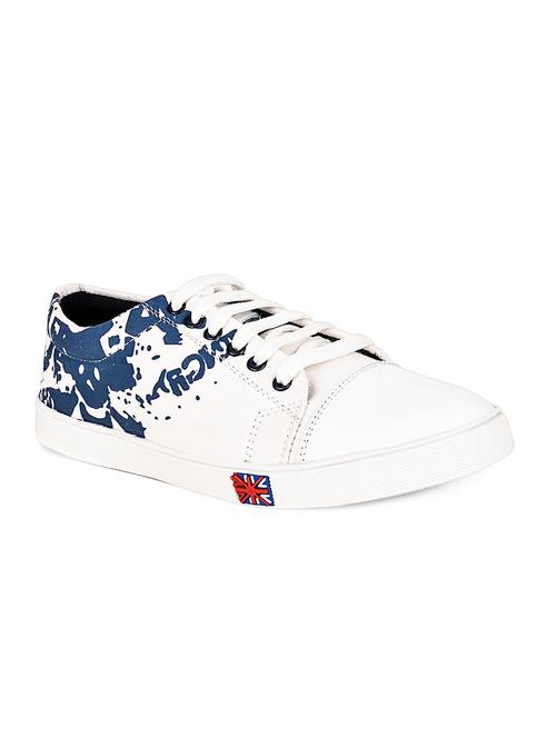 white canvas lace up sneaker - 15139097 - Very Small Image - 1