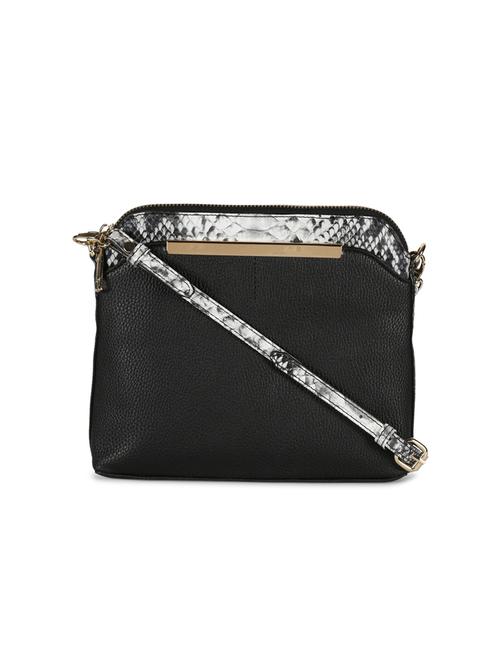 black leatherette regular sling bag - 15140981 - Very Small Image - 1