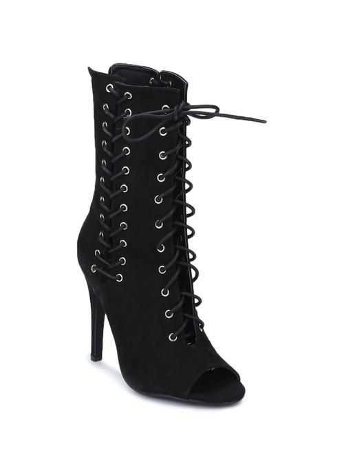black patent leather laceup sandals - 15144728 - Very Small Image - 1