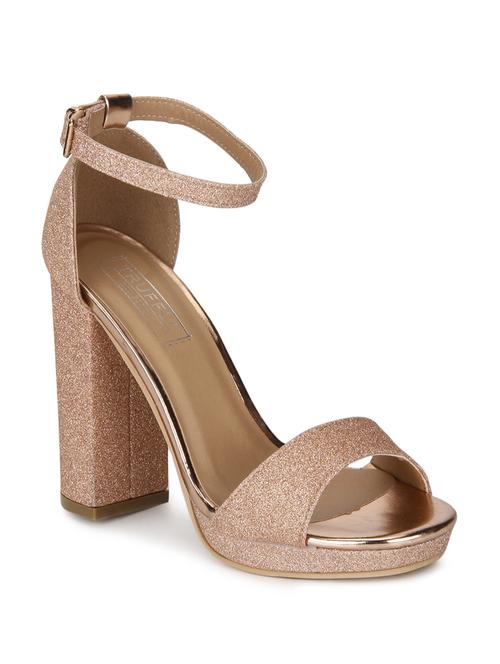 gold patent leather ankle strap sandals - 15144751 - Very Small Image - 1