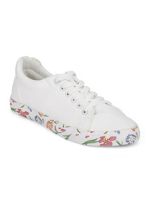 white patent leather laceup sneakers - 15144781 - Very Small Image - 1