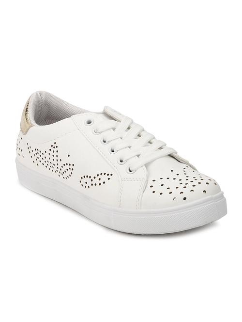 white patent leather laceup sneakers - 15144796 - Very Small Image - 1