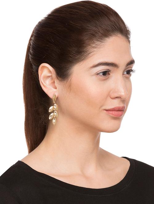 gold metal drop earring - 15146002 - Very Small Image - 1