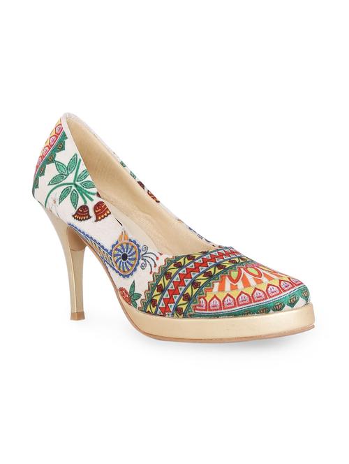 white fabric slip on pumps - 15163650 - Very Small Image - 1