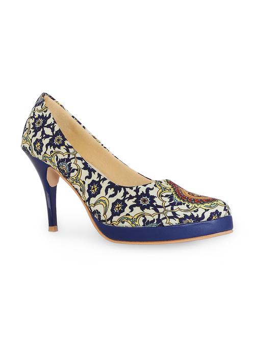 blue fabric slip on pumps - 15163651 - Very Small Image - 1