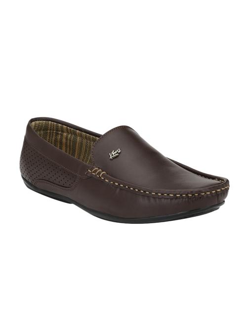 brown leatherette slip on loafer - 15166559 - Very Small Image - 1