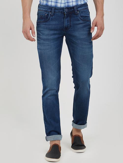 blue cotton washed jeans - 15171625 - Very Small Image - 1