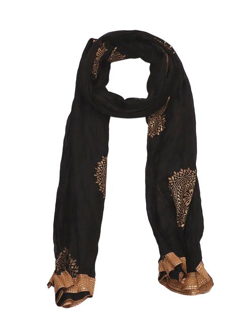 black cotton dupatta - 15177186 - Very Small Image - 1