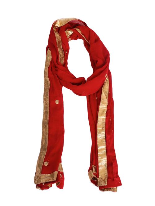 red cotton dupatta - 15177212 - Very Small Image - 1