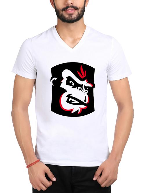 white cotton chest print tshirt - 15181061 - Very Small Image - 1