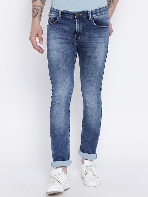 blue cotton washed jeans - 15191822 - Very Small Image - 1