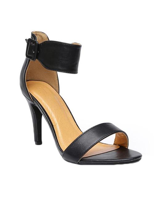 black leatherette sandals - 15192939 - Very Small Image - 1
