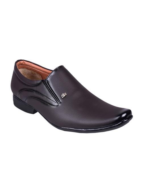 brown leatherette formal slip on - 15200085 - Very Small Image - 1