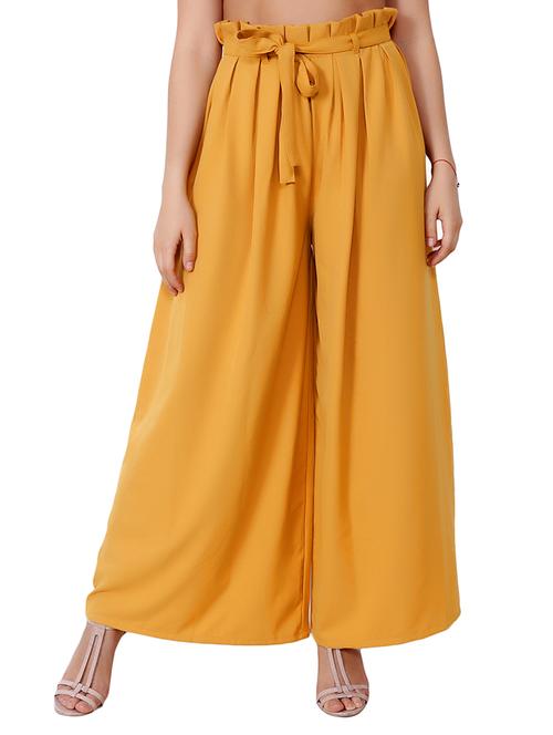 yellow solid palazzo - 15203616 - Very Small Image - 1