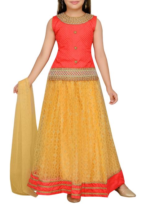 pink net lehnga choli - 15229955 - Very Small Image - 1