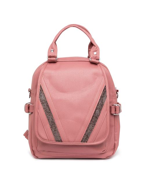 pink leatherette (pu) regular backpack - 15243060 - Very Small Image - 1