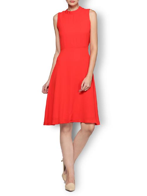 mock neck a-line dress - 15244120 - Very Small Image - 1