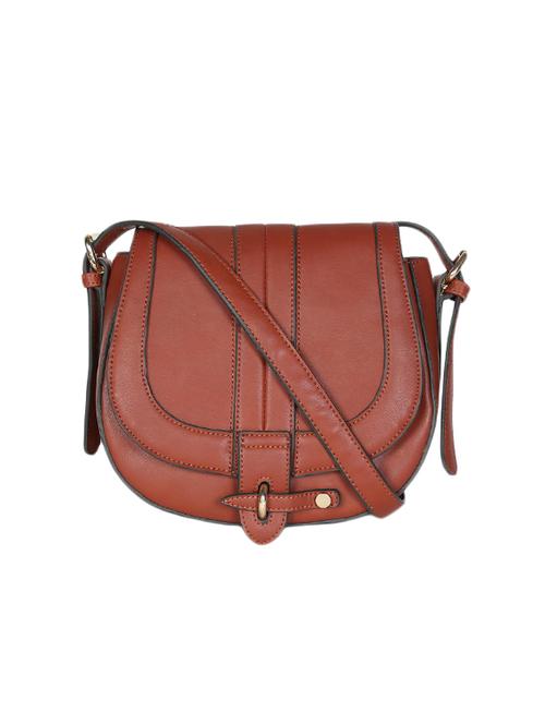 brown leatherette (pu) sling bag - 15253072 - Very Small Image - 1
