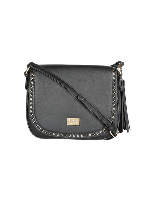 black leatherette (pu) sling bag - 15253075 - Very Small Image - 1