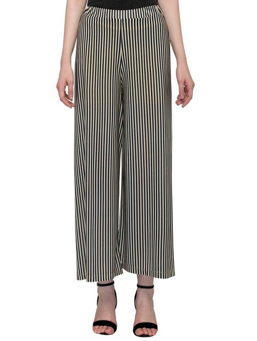 black striped viscose palazzo - 15258625 - Very Small Image - 1