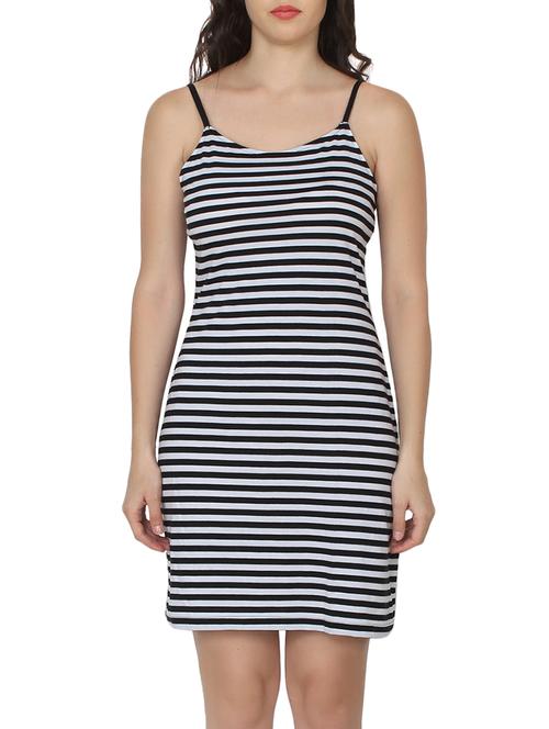 black jersey striped sheath dress - 15266959 - Very Small Image - 1