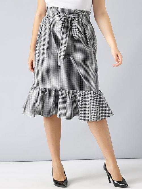 gingham checked flounce hem skirt - 15270178 - Very Small Image - 1
