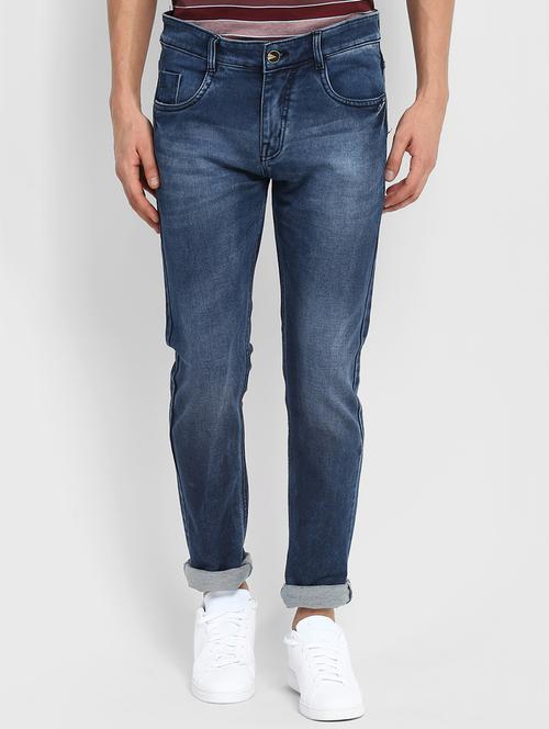 blue cotton washed jeans - 15284554 - Very Small Image - 1