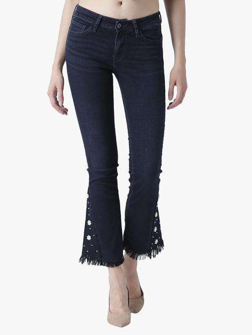 embellished frayed boot-cut jeans - 15286084 - Very Small Image - 1