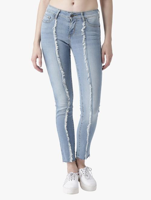 frayed front mid-rise jeans - 15286087 - Very Small Image - 1