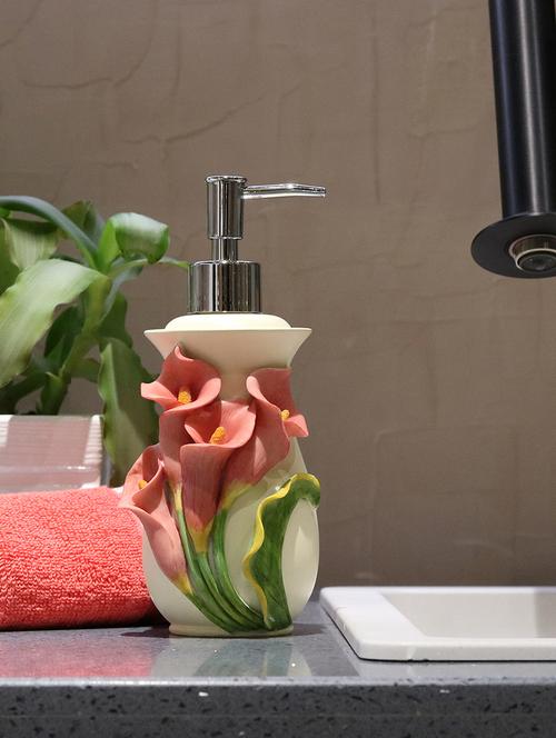 liquid soap dispenser, white polyresin soap dispenser for kitchen, bathroom or common basin - 15327176 - Very Small Image - 1