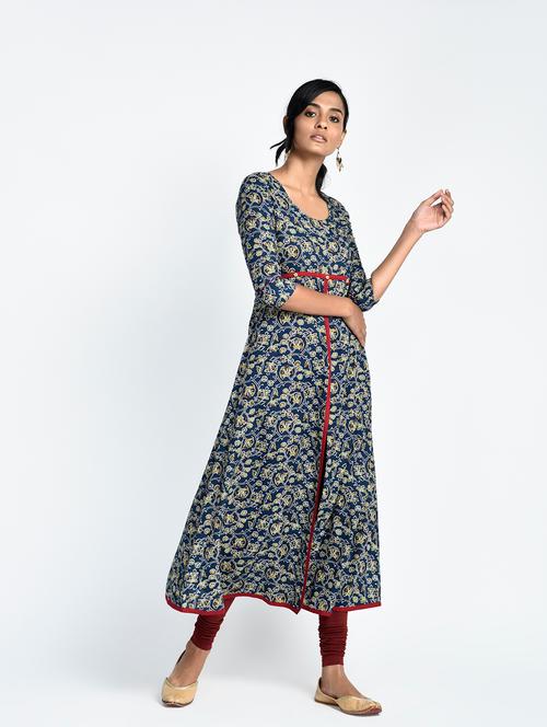 blue high slit kurta - 15337911 - Very Small Image - 1