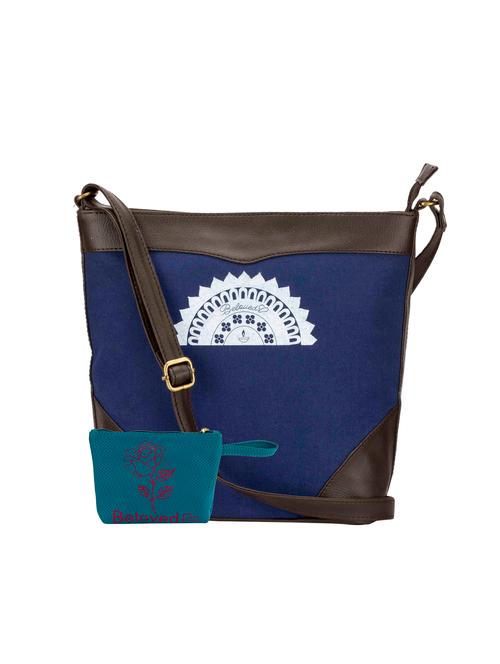 blue leatherette (pu) combo sling bag - 15361442 - Very Small Image - 1