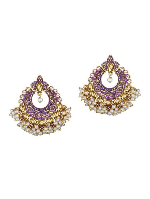 gold metal drop earring - 15363216 - Very Small Image - 1