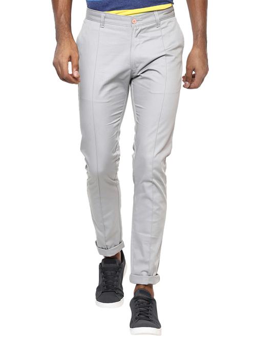 grey cotton chinos casual trousers - 15383702 - Very Small Image - 1