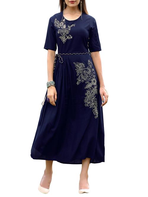 a-line embroidered kurta - 15387829 - Very Small Image - 1