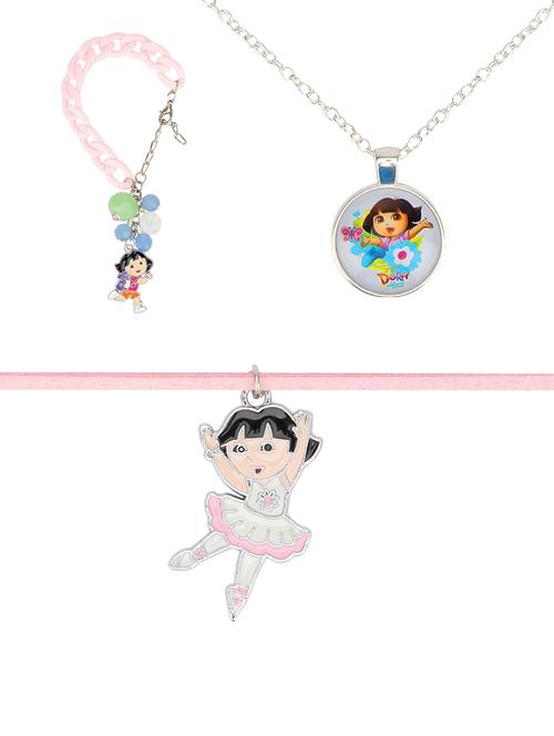 pink plastic necklace set jewellery - 15405896 - Very Small Image - 1