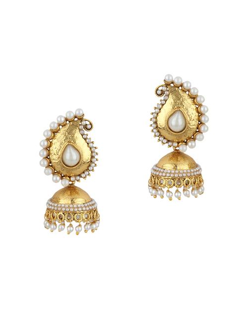 gold zinc jhumka - 15413231 - Very Small Image - 1