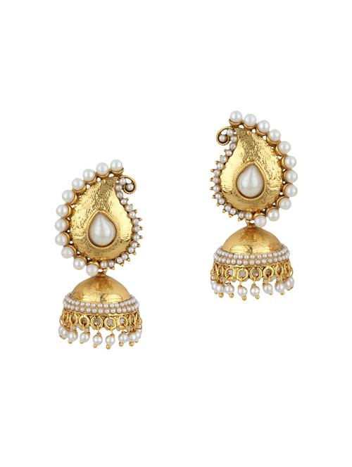 gold zinc jhumka - 15413235 - Very Small Image - 1
