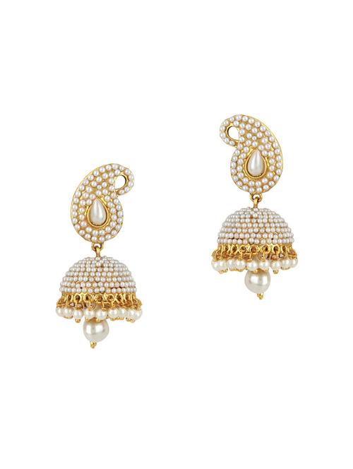 white zinc jhumka - 15413237 - Very Small Image - 1