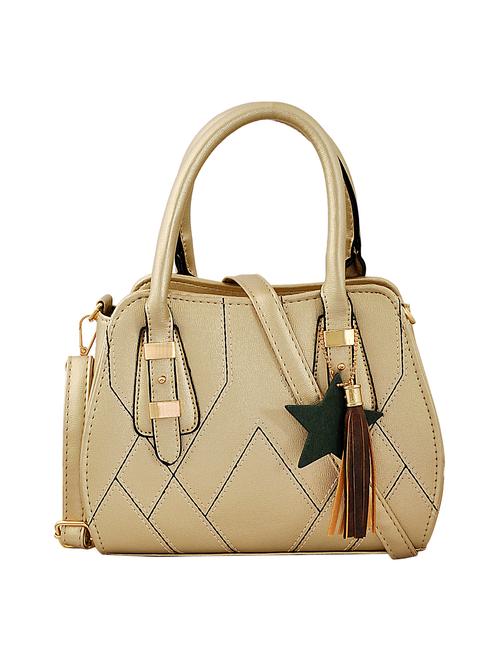 gold leatherette (pu) handbag - 15415912 - Very Small Image - 1