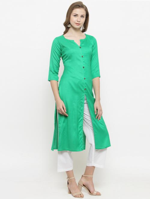 women's front slit kurta - 15461687 - Very Small Image - 1