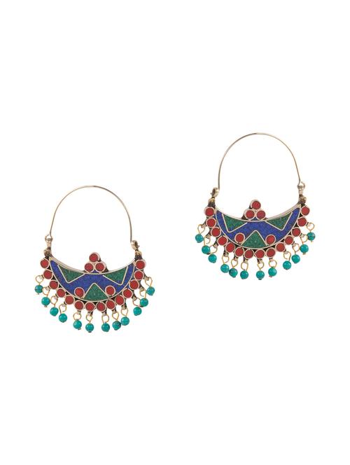 multi colored silver tone enamel earrings - 15462921 - Very Small Image - 1