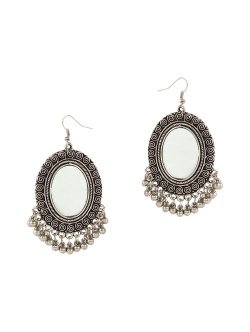 silver tone mirror earrings - 15462940 - Very Small Image - 1