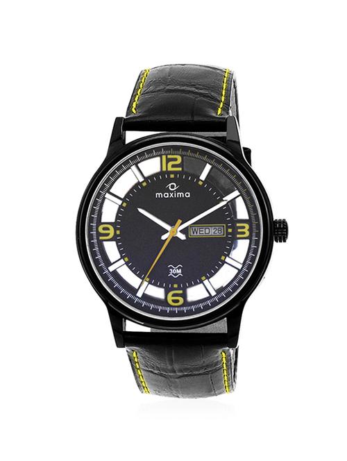 maxima leather strap analog watch 33060lmgb - 15465872 - Very Small Image - 1