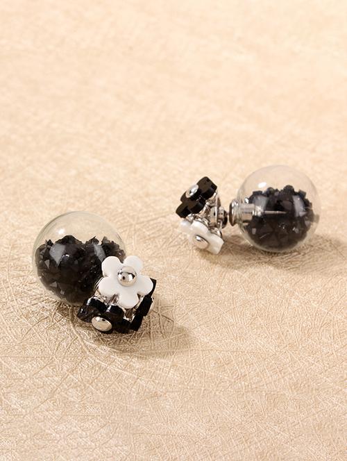 black floral earrings - 15468866 - Very Small Image - 1
