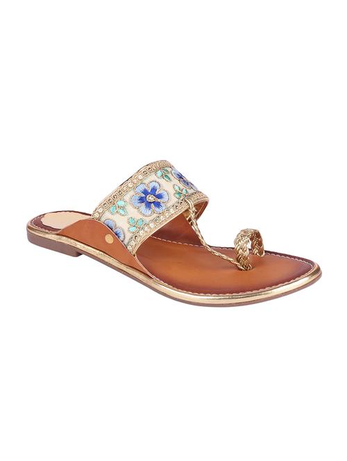 beige ethnic kolhapuris - 15472066 - Very Small Image - 1