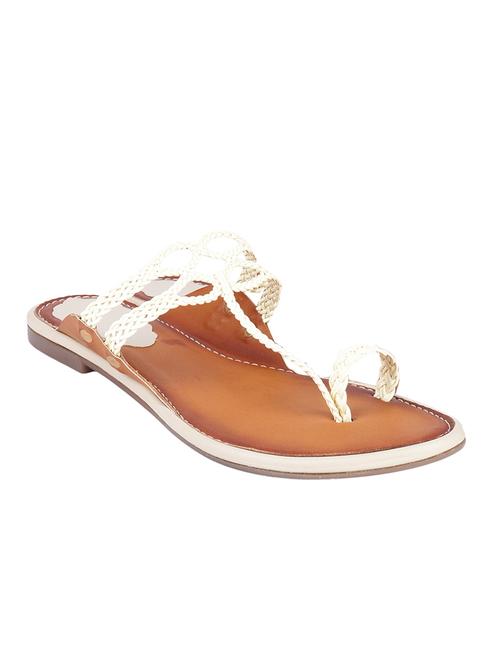 white one toe ethnic kolhapuris - 15472068 - Very Small Image - 1