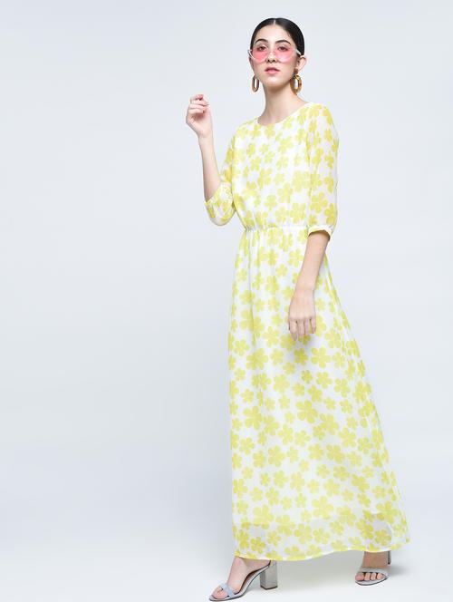 round neck printed maxi dress - 15486019 - Very Small Image - 1