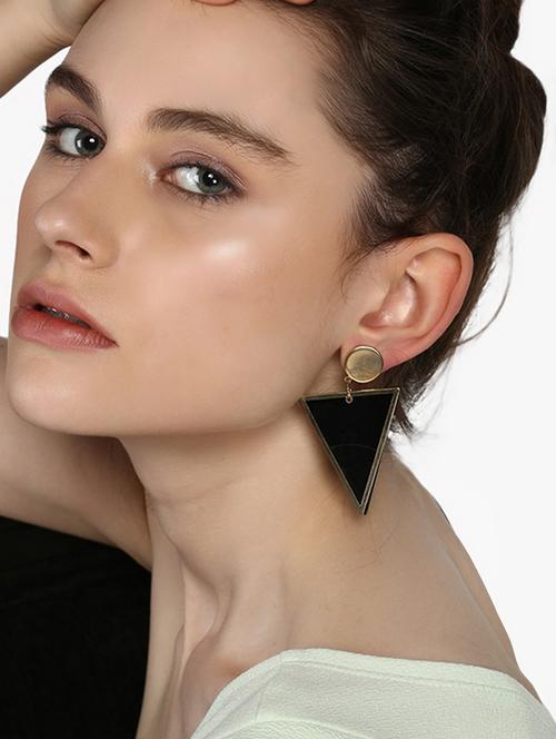 black gold tone drop earrings - 15489529 - Very Small Image - 1